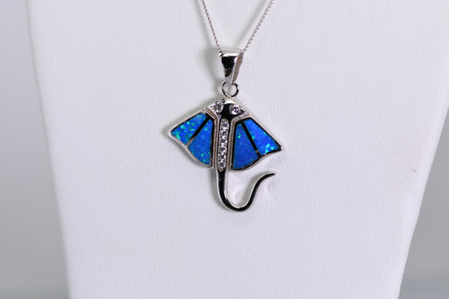 Sterling and opal Stingray necklace