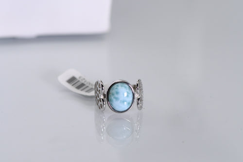 Sterling and Larimar ring