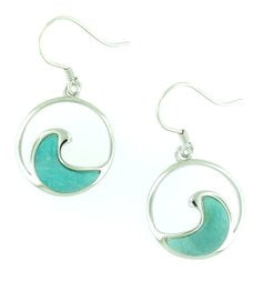 Sterling and Amazonite wave earrings