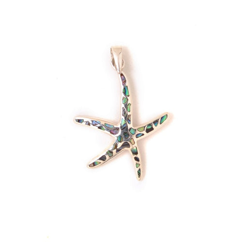 Sterling silver and abalone starfish pendant