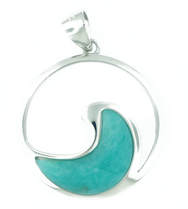 Sterling and Amazonite wave pendant