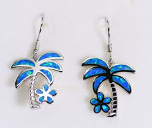 Load image into Gallery viewer, Sterling and opal Palm tree earrings
