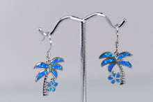 Load image into Gallery viewer, Sterling and opal Palm tree earrings