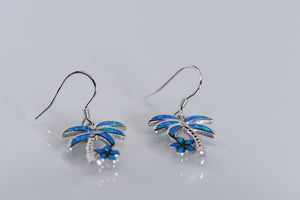 Sterling and opal Palm tree earrings
