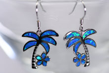 Load image into Gallery viewer, Sterling and opal Palm tree earrings