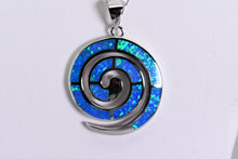 Load image into Gallery viewer, Sterling and opal swirl necklace