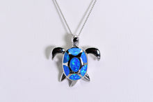 Load image into Gallery viewer, Sterling and opal turtle necklace