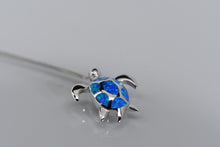 Load image into Gallery viewer, Sterling and opal turtle necklace