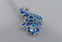Load image into Gallery viewer, Sterling and opal peacock necklace