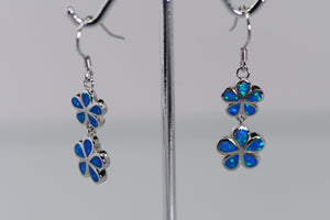 Sterling and opal flower earrings