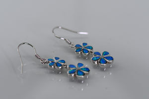 Sterling and opal flower earrings