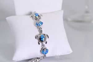 Sterling and opal Turtle and shell bracelet