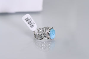 Sterling and Larimar looped ring