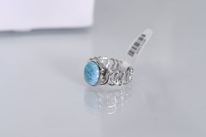 Sterling and Larimar looped ring