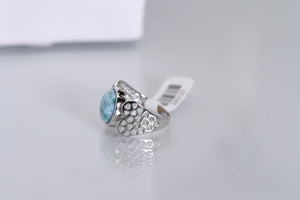 Sterling and Larimar ring