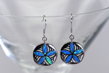 Load image into Gallery viewer, Sterling and opal sand dollar earrings