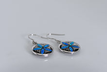 Load image into Gallery viewer, Sterling and opal sand dollar earrings
