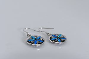 Sterling and opal sand dollar earrings