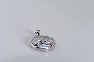 Sterling and blue topaz wave pendant