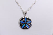 Load image into Gallery viewer, Sterling and opal sand dollar pendant