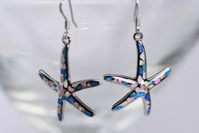 Load image into Gallery viewer, Sterling silver and opal starfish earrings