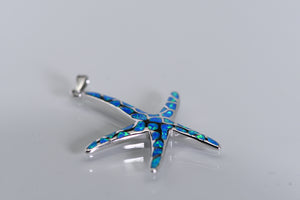 Sterling silver and opal dancing starfish pendant