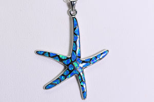 Sterling silver and opal dancing starfish pendant