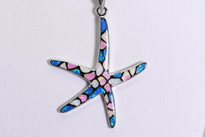 Sterling silver and opal starfish pendant