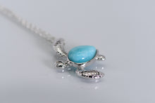Load image into Gallery viewer, Sterling and amazonite turtle pendant