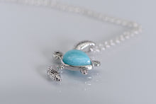 Load image into Gallery viewer, Sterling and amazonite turtle pendant