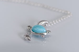 Sterling and amazonite turtle pendant