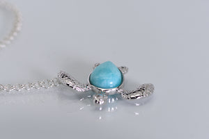 Sterling and amazonite turtle pendant