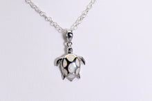 Load image into Gallery viewer, Sterling and white opal small turtle pendant