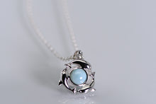 Load image into Gallery viewer, Sterling and Larimar dophin pendant
