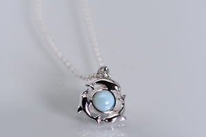 Sterling and Larimar dophin pendant