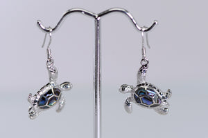 Sterling and abalone turtle earrings