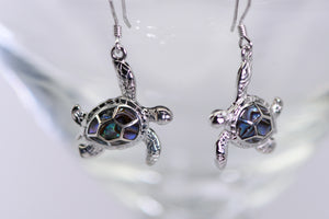 Sterling and abalone turtle earrings