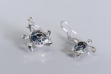 Load image into Gallery viewer, Sterling and abalone turtle earrings