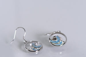 Sterling and blue topaz wave earrings