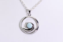 Load image into Gallery viewer, Sterling and larimar wave pendant