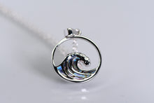 Load image into Gallery viewer, Sterling and abalone wave pendant