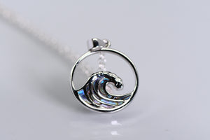Sterling and abalone wave pendant