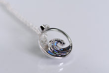 Load image into Gallery viewer, Sterling and abalone wave pendant