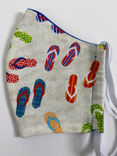 Load image into Gallery viewer, Beach Sandals on White - face mask