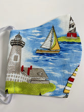 Load image into Gallery viewer, Lighthouses and Sailboats face mask