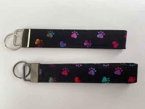 Dog paw wristlet key chain