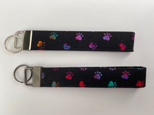 Dog paw wristlet key chain