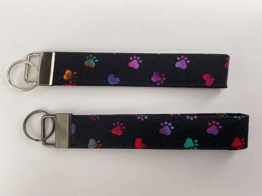 Dog paw wristlet key chain