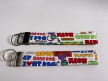Load image into Gallery viewer, Dog and Cat words on key fob and wristlet