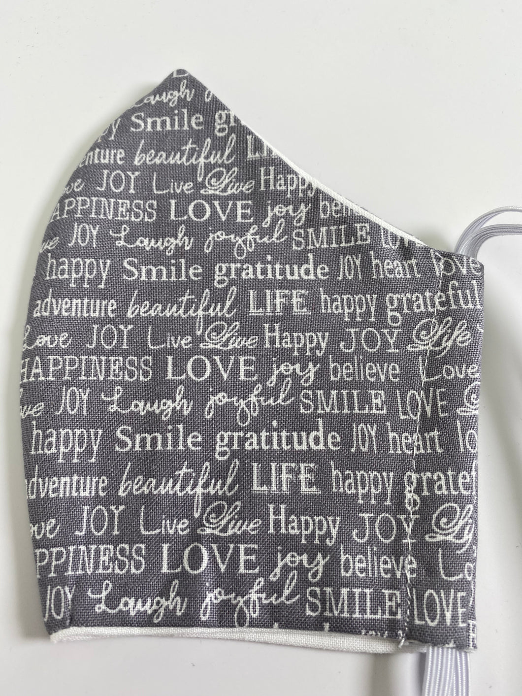 Love, smile, laugh, joy, happy, gratitude dream, believe - Inspirational - face mask
